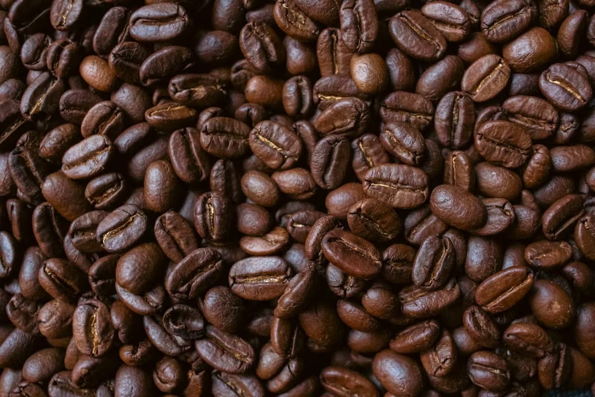 Frisch geröstete Kaffeebohnen